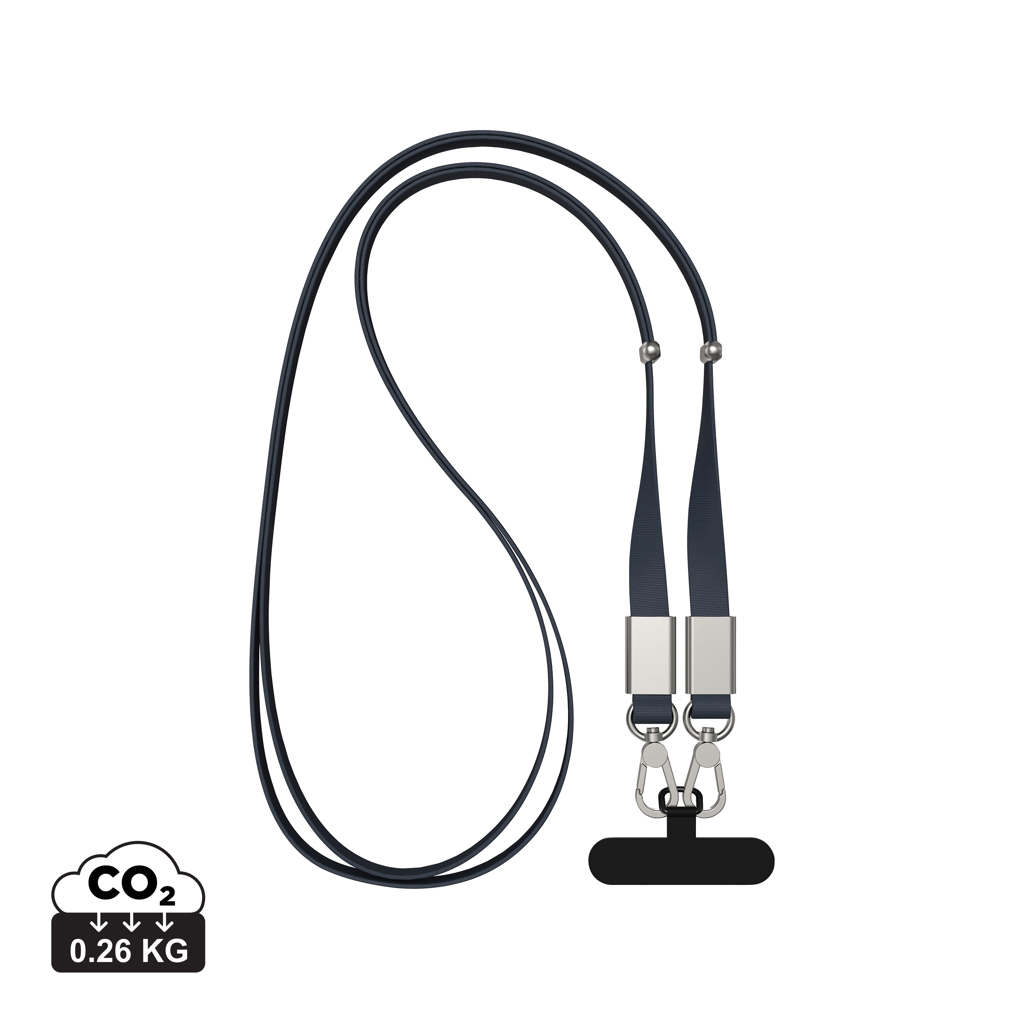 Lanière téléphone personnalisée recyclée Nivo Bleu marine